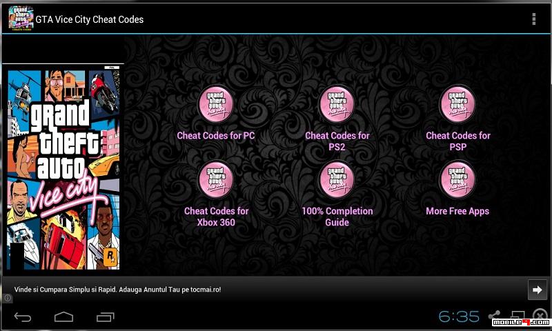 vice city cheats for android