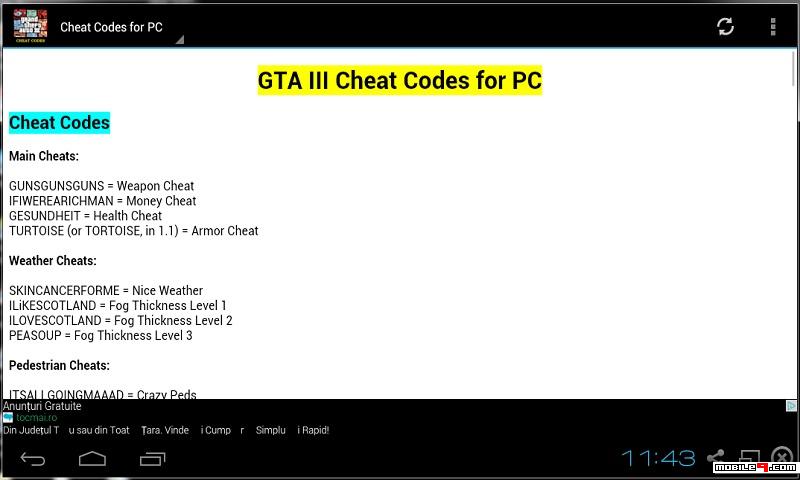 cheat code gta 3 pc