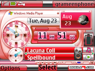 Nokia 6300 red clock themes free download