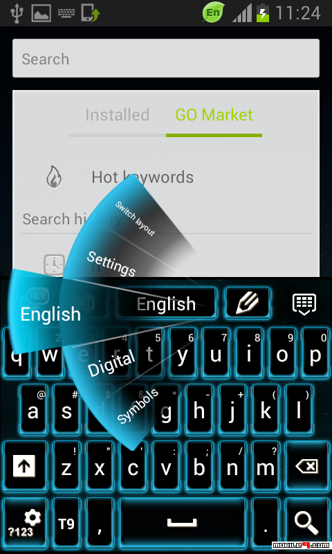 Download Neon Blue Galaxy Keyboard GO Keyboard Themes - 4279260 - color